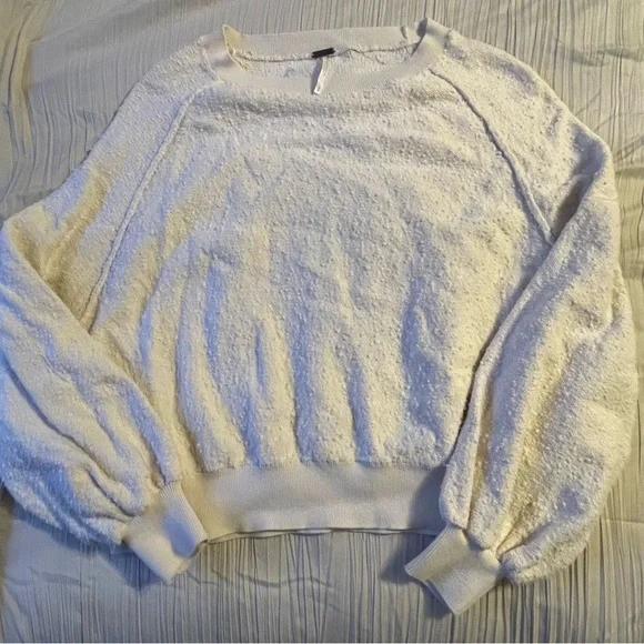 Free People Found My Friend Pullover cream off white long sleeve‎ size small - Picture 6 of 13